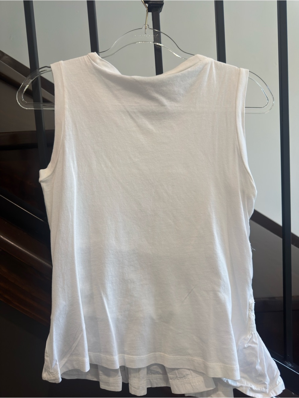 AllSaints White Sleeveless Smocked Ruffle Hem Tank - Picture 2 of 2